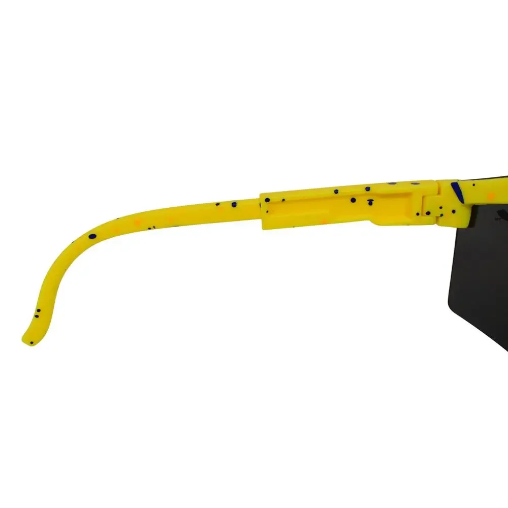 Twisted Tea OKC Yellow Frames/Blue Dots Sunglasses -LENSES GOOD/FRAMES VERY GOOD